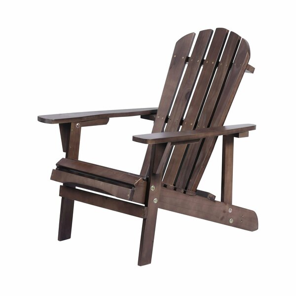 Moootto Adirondack Chair Solid Wood Accent Patio Chair for Backyard, Garden, Lawn and Beach TBZOSW2006DBSW